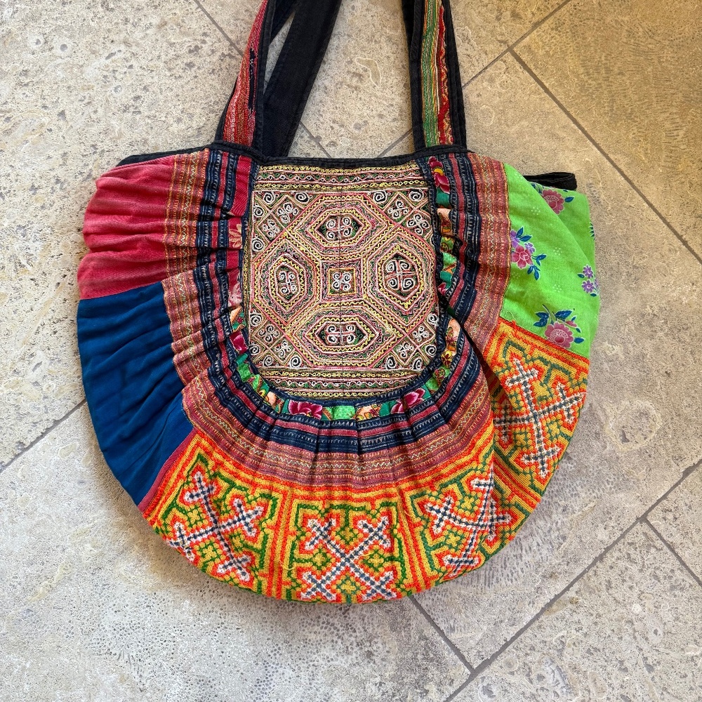 Antique Hill Tribe Beach Bag